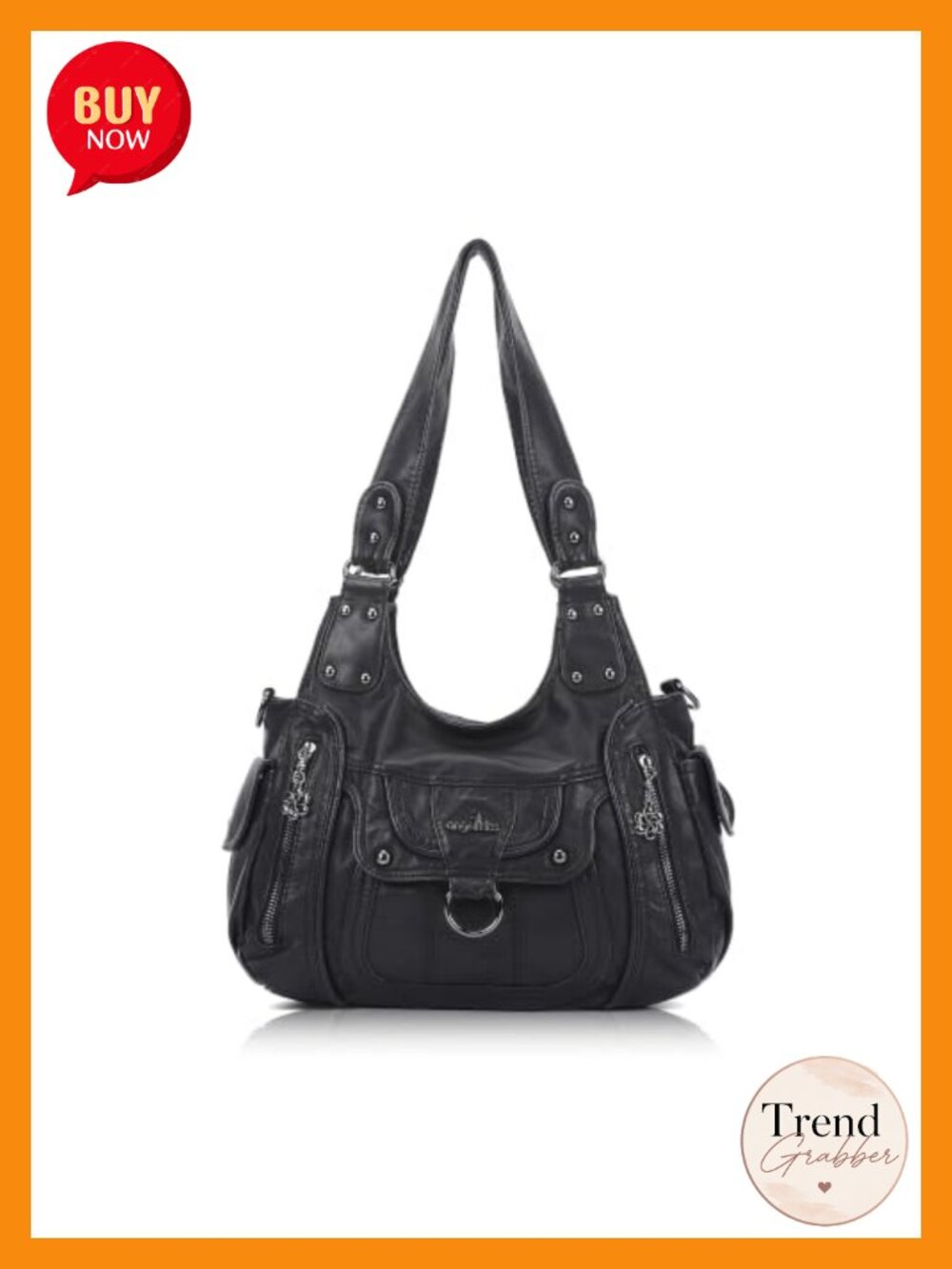 Vegan Leather Hobo Shoulder Bag Adjustable Strap Crossbody Purse Tote